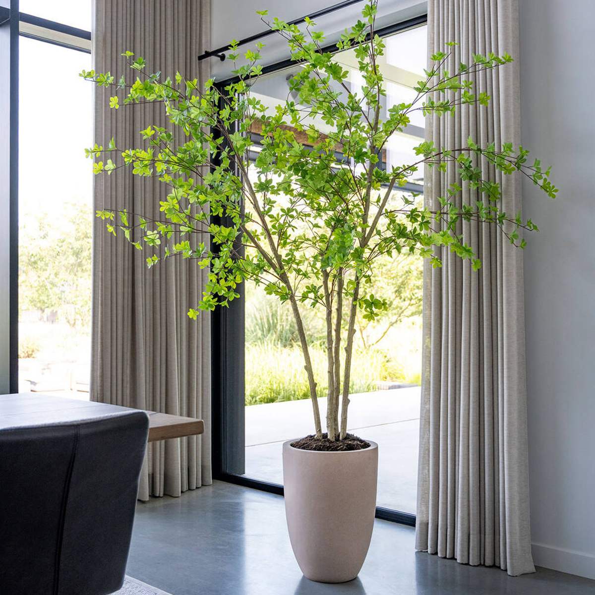 Květináč kulatý vysoký BEN L fiberstone taupe 55cm-0