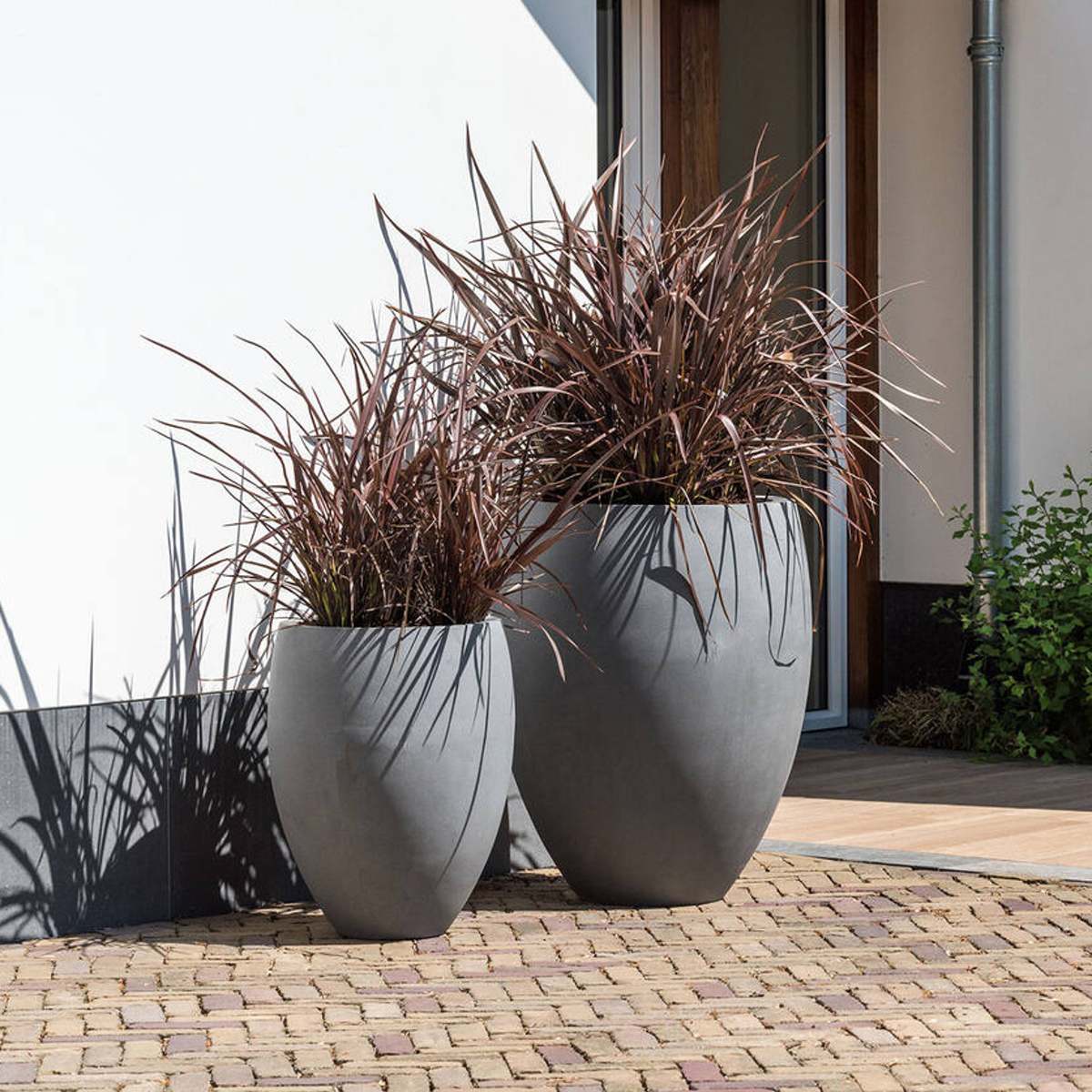 Květináč kulatý vysoký BOND M fiberstone šedý 48,5cm-0