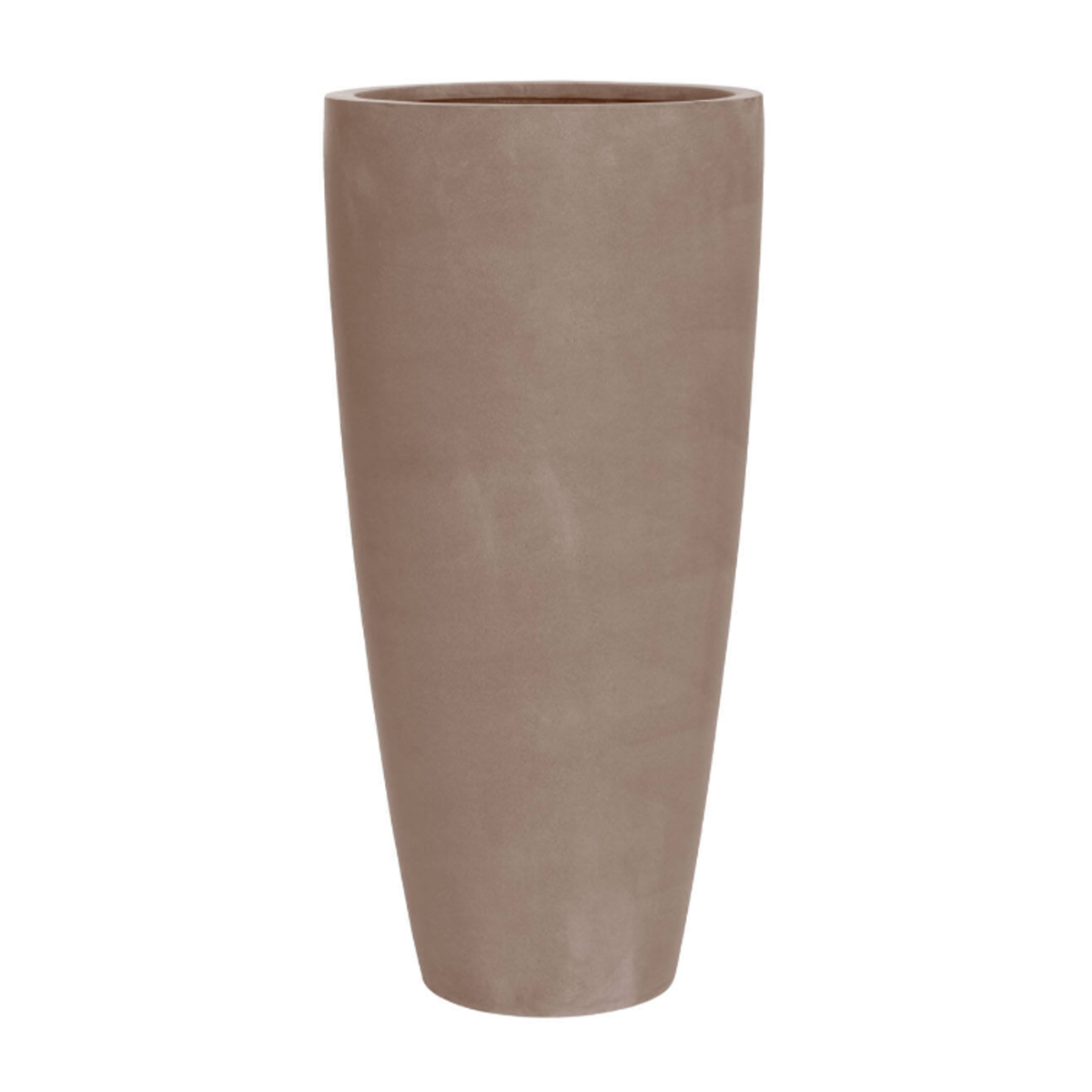 Kompozitní květináče - Květináč kulatý vysoký DAX L fiberstone taupe 80x37cm