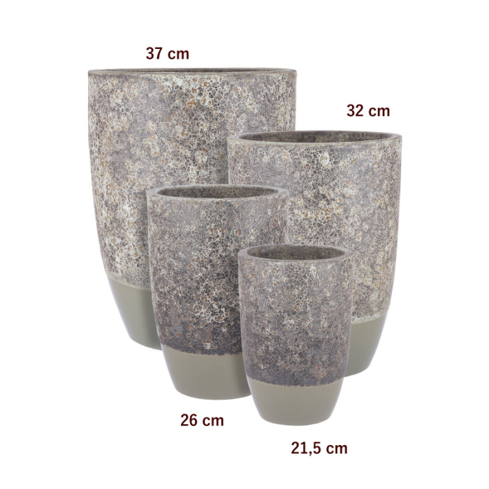 Keramické květináče - Květináč kulatý vysoký GALAXY keramika krémová 26cm