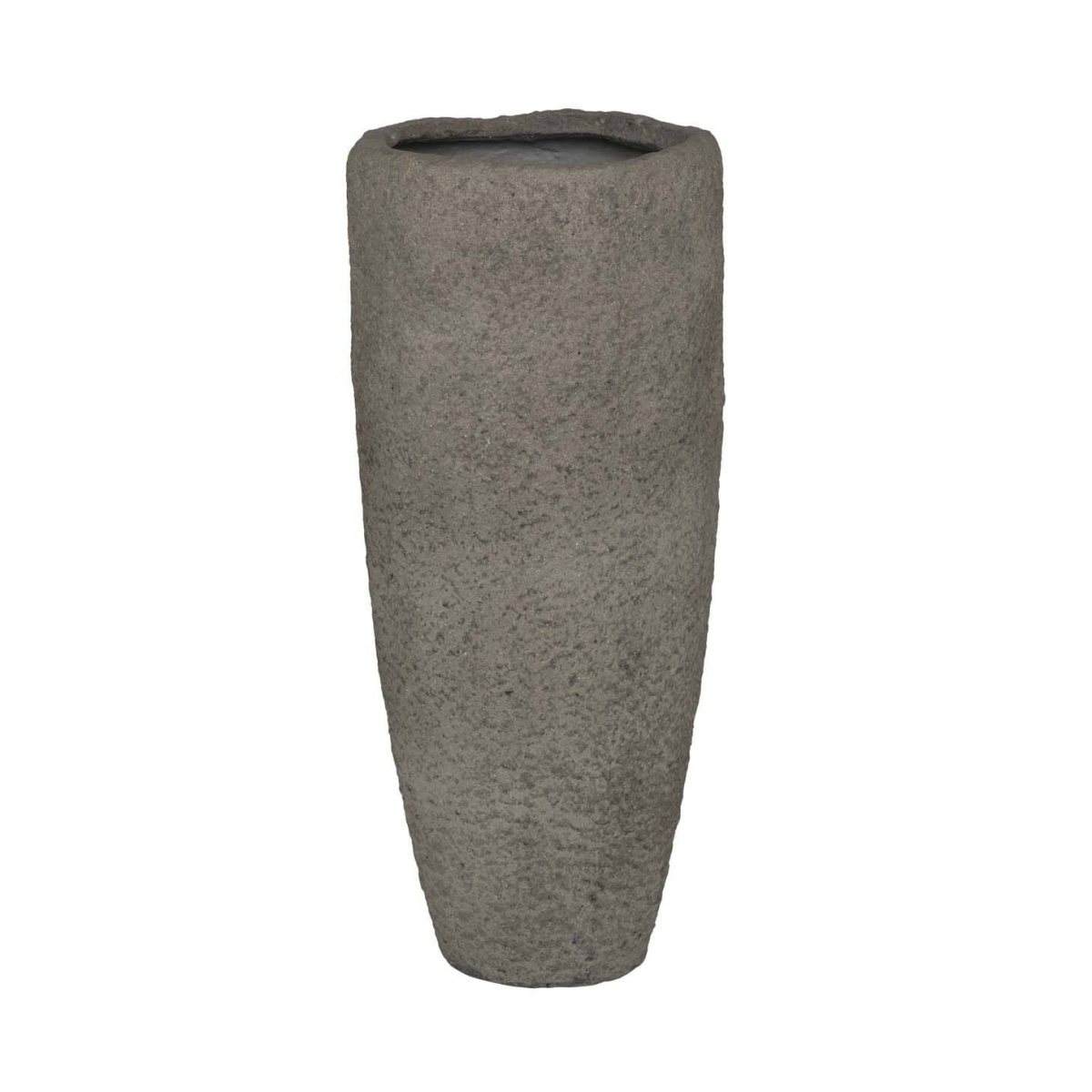 Kompozitní květináče - Květináč kulatý vysoký MT.COOPER M ficonstone šedo-hnědý 70x30cm