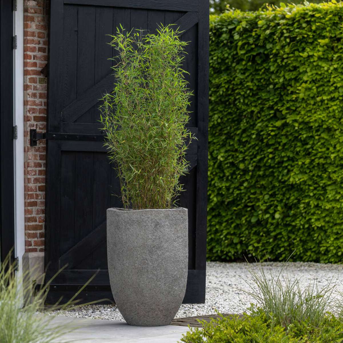 Květináč kulatý vysoký MT.HAYES S ficonstone šedo-hnědý 56x38cm-0