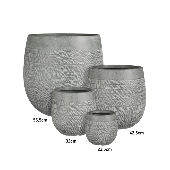 Kompozitní květináče - Květináč kulatý ZEMBLA magnesium sv.zelený 32cm