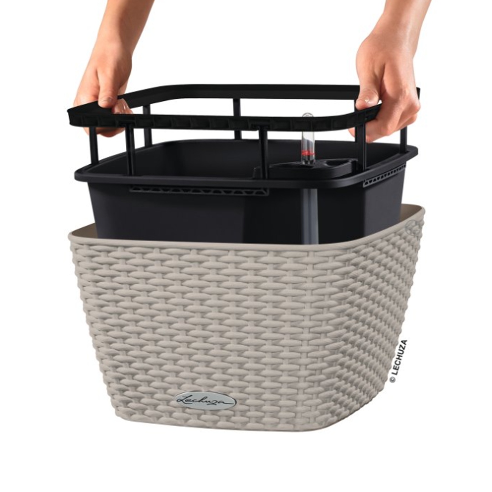 Květináč Lechuza BACINO Cottage pískově hnědý set 30x30cm-0