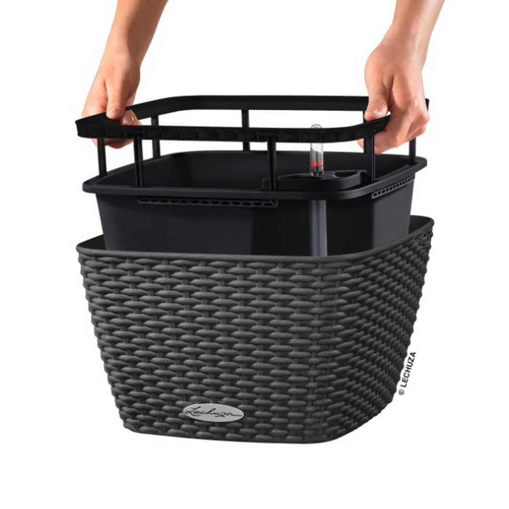 Květináč Lechuza BACINO Cottage žulová šeď set 30x30cm-0