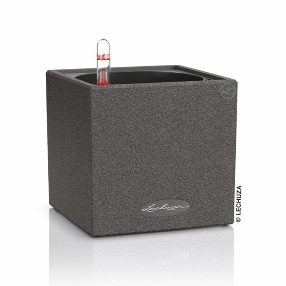 Květináče - Květináč Lechuza CANTO Stone černý set 30x30cm