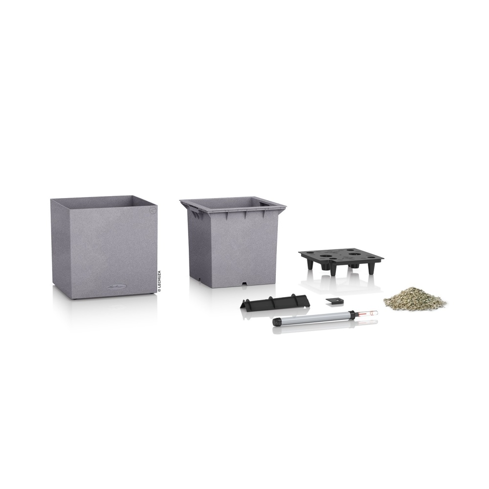 Květináč Lechuza CANTO Stone šedý set 40x40cm-0