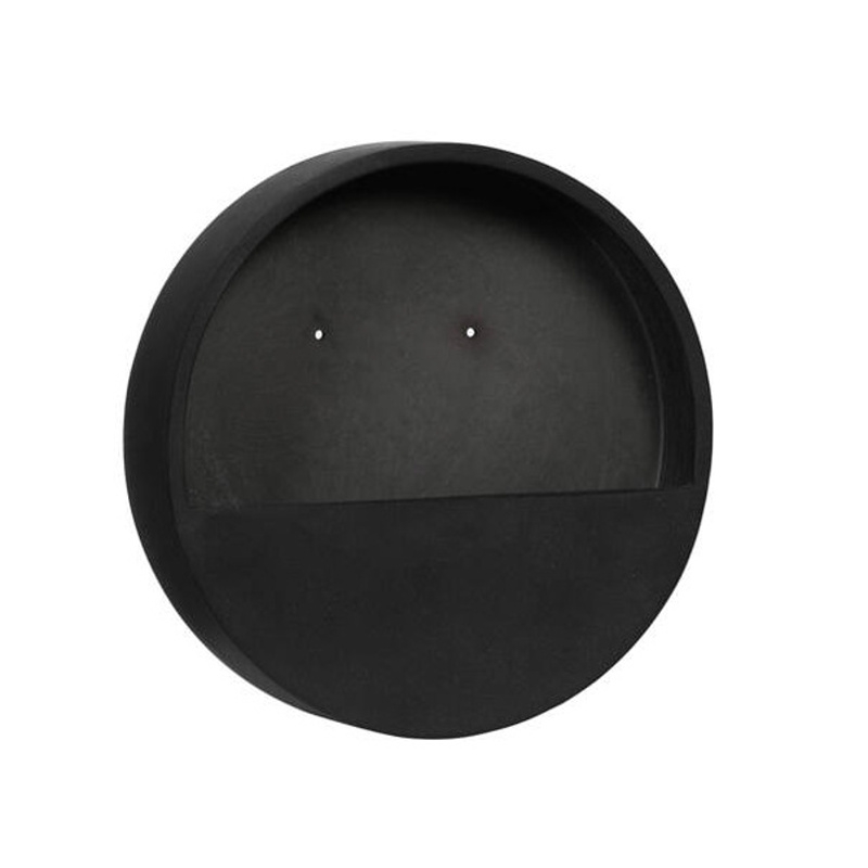 Kompozitní květináče - Květináč na zeď kruhový WALLY XS fiberstone černý 30cm