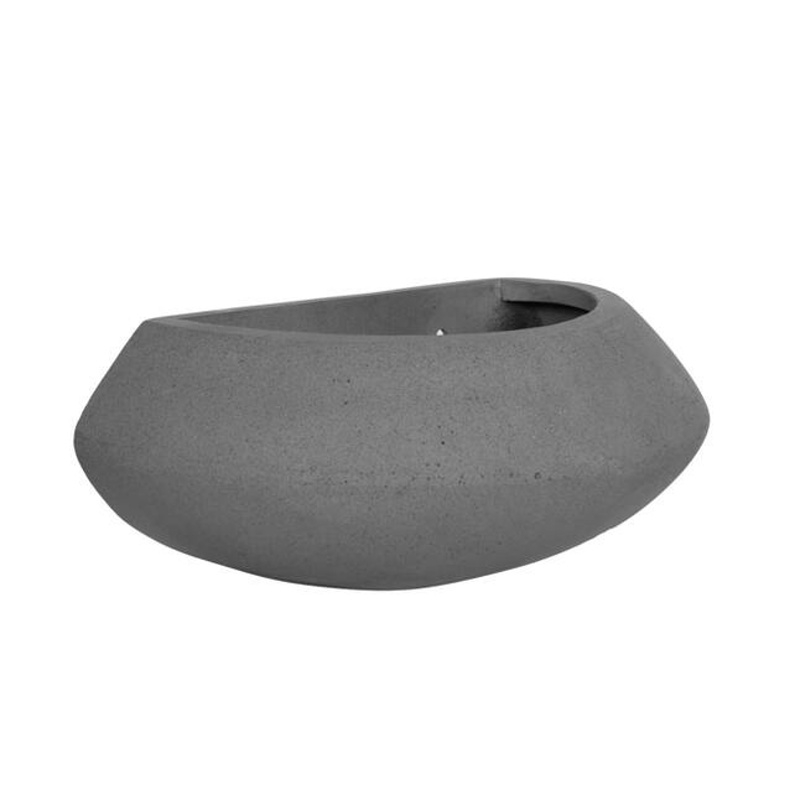 Kompozitní květináče - Květináč na zeď kulatý TARA XS fiberstone šedý 30cm