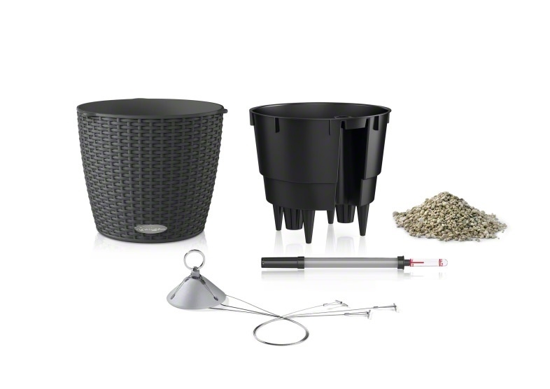 Květináč NIDO cottage komplet set 27cm žulová šeď-0