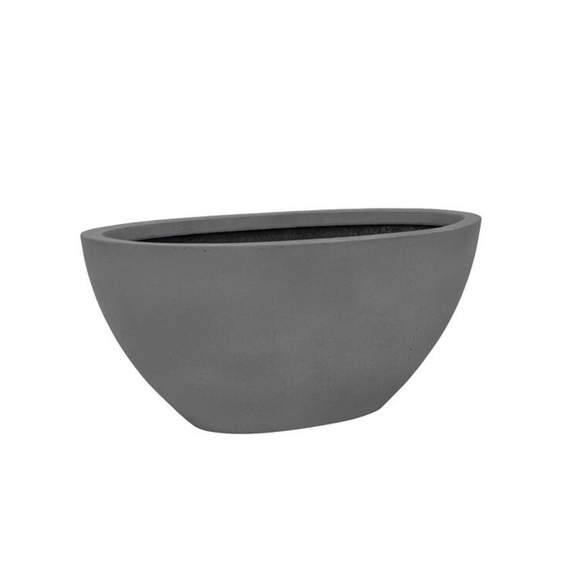 Kompozitní květináče - Květináč oválný DORANT S fiberstone šedý 43x18cm