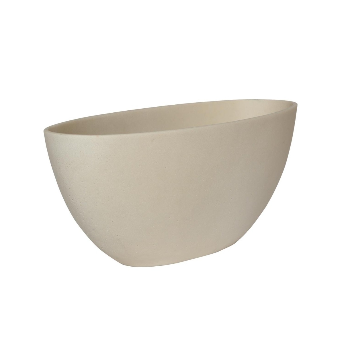 Kompozitní květináče - Květináč oválný DORANT S sandstone bílý 43cm
