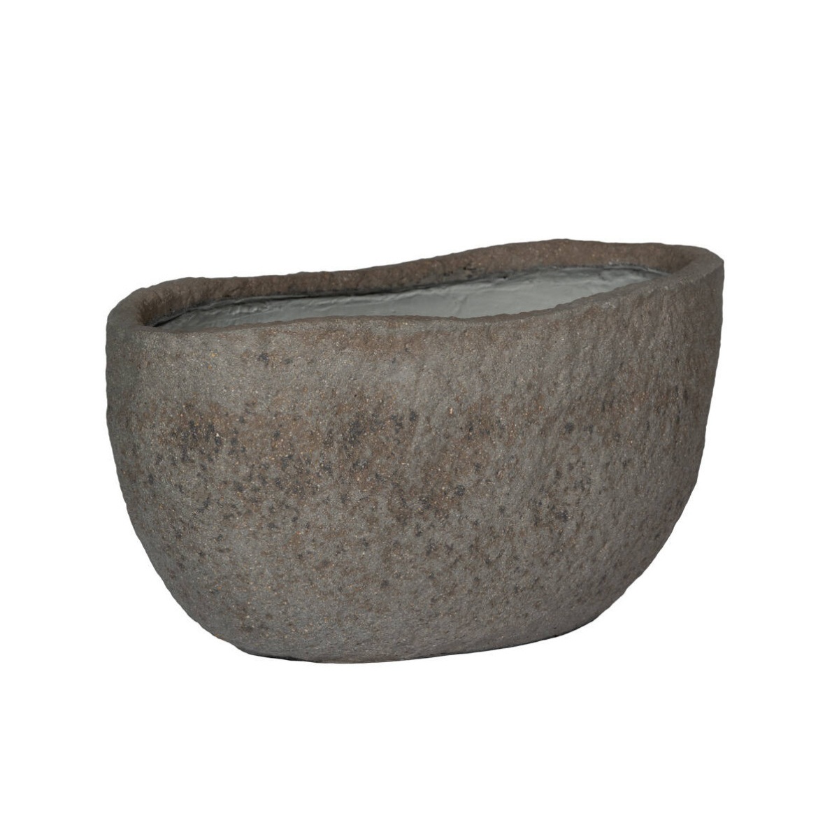 Kompozitní květináče - Květináč oválný MT.HUNTER S ficonstone šedo-hnědý 60cm