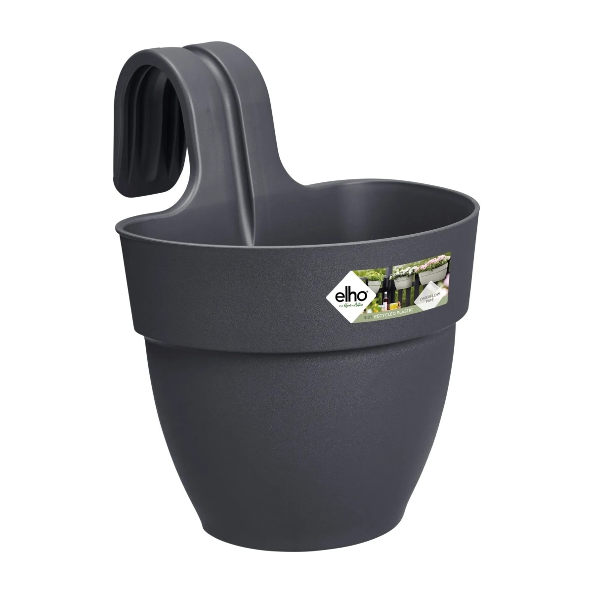 Květináče - Květináč plastový ELHO Vibia Campana Easy Hanger S antracitový 24cm