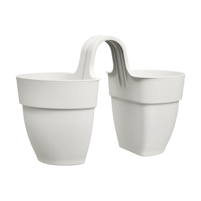 Květináče - Květináč plastový ELHO Vibia Campana Flower Twin bílý 21cm