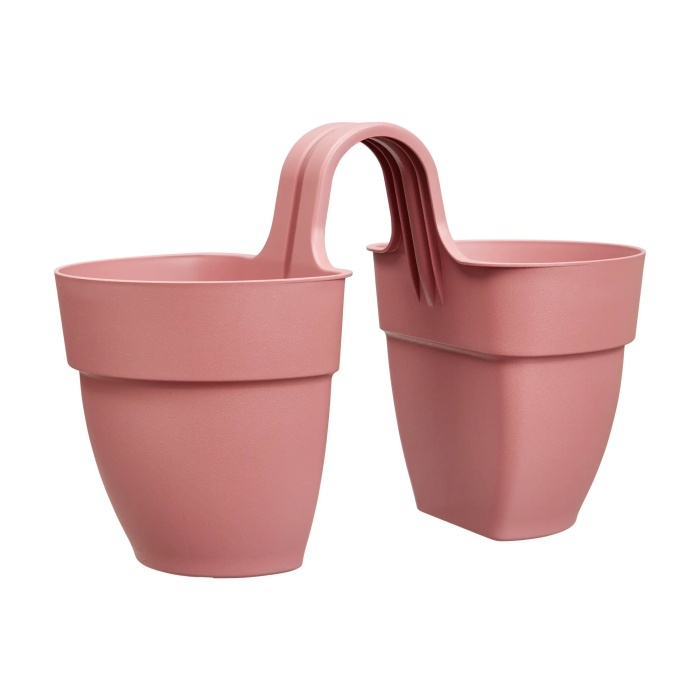 Květináče - Květináč plastový ELHO Vibia Campana Flower Twin růžový 21cm