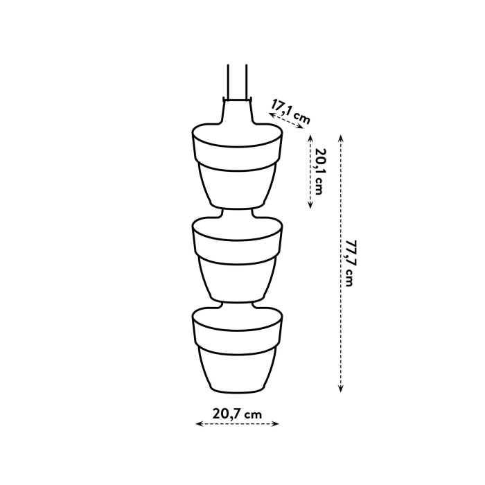 Květináč plastový ELHO Vibia Campana Vertical Forest růžový 3ks-1