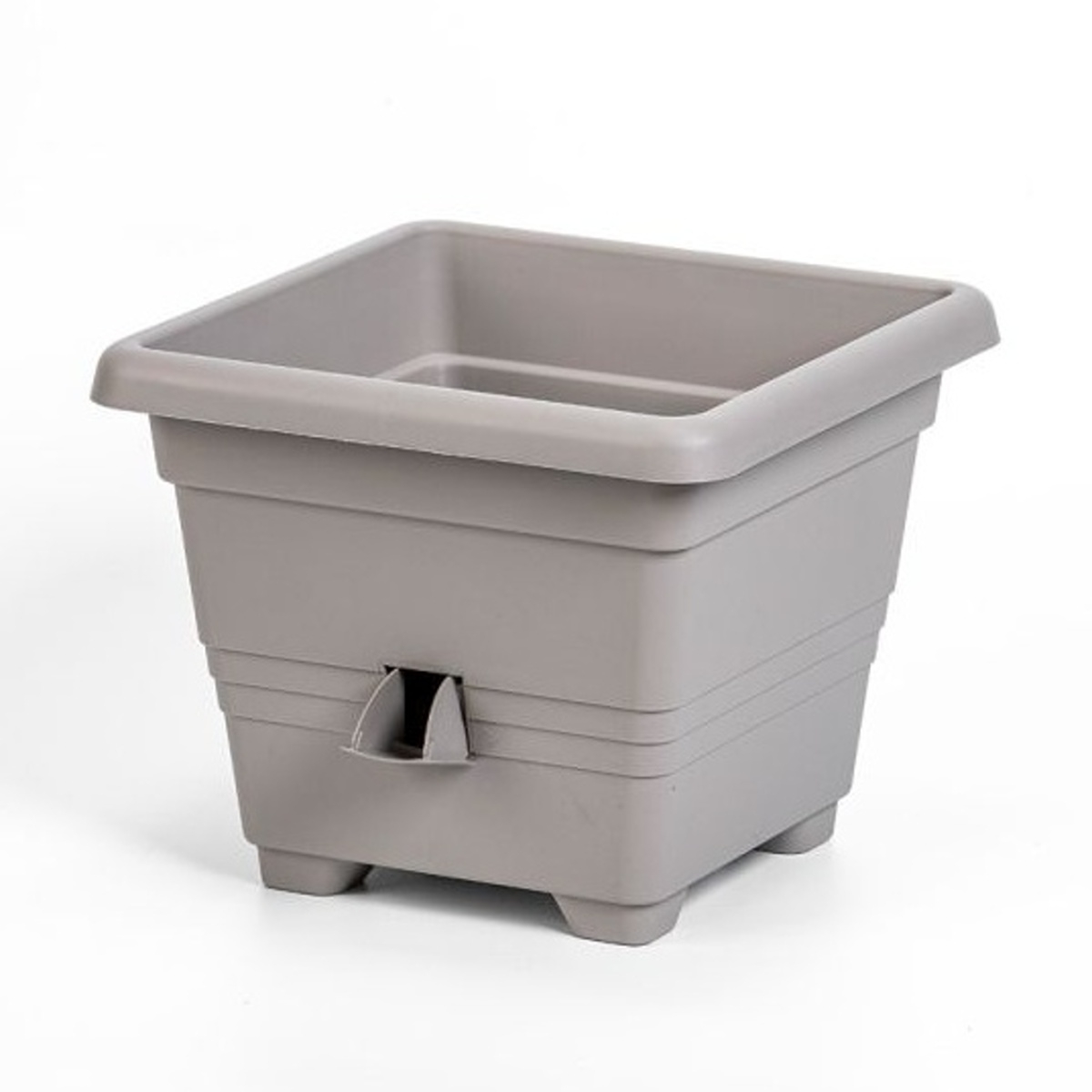 Plastové květináče - Květináč plastový samozavlažovací BERGAMOT taupe 35x35cm