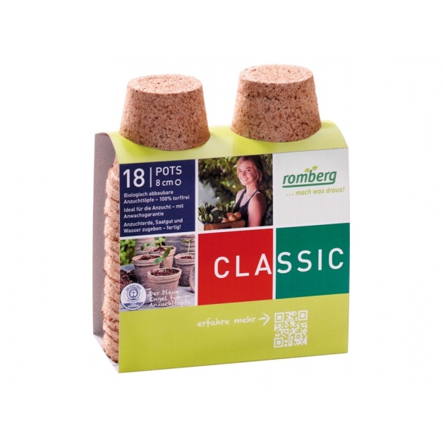 Předpěstování - Květináč rašelinový NATUR 18ks kulatý