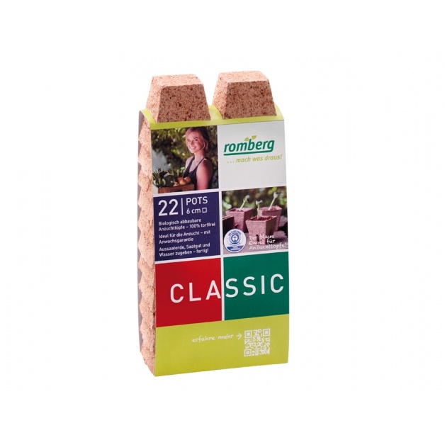 Předpěstování - Květináč rašelinový NATUR 22ks hranatý