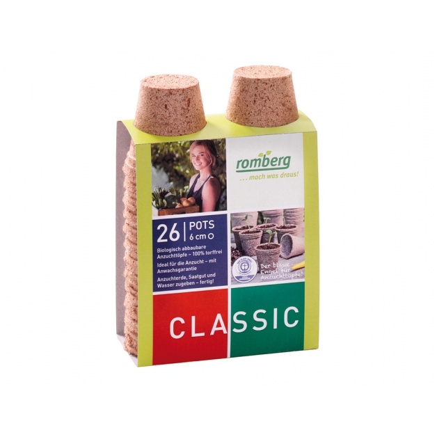 Předpěstování - Květináč rašelinový NATUR 26ks kulatý