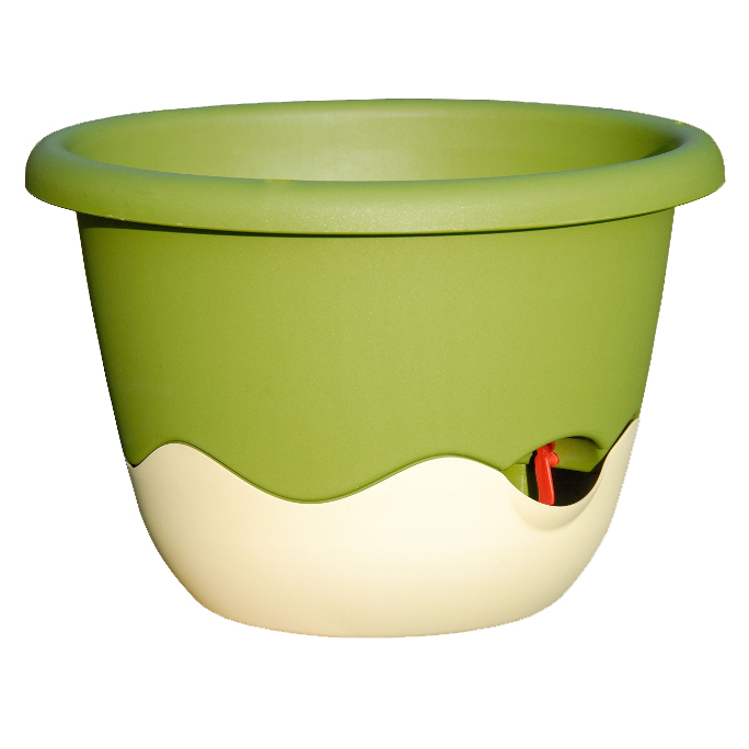 Květináče - Květináč samoz. MARETA d25 zelený světlý/sl.kost t