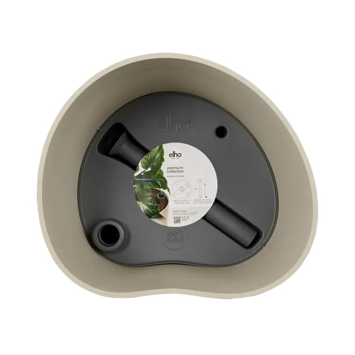 Květináč samozavlažovací ELHO Eden Aquacare Medium taupe 42x42x38cm-0