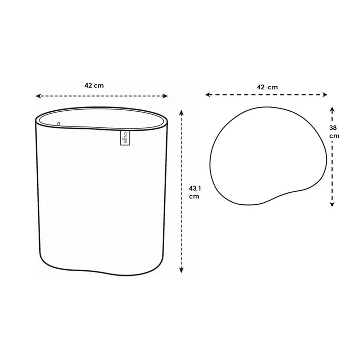 Květináč samozavlažovací ELHO Eden Aquacare Medium taupe 42x42x38cm-3