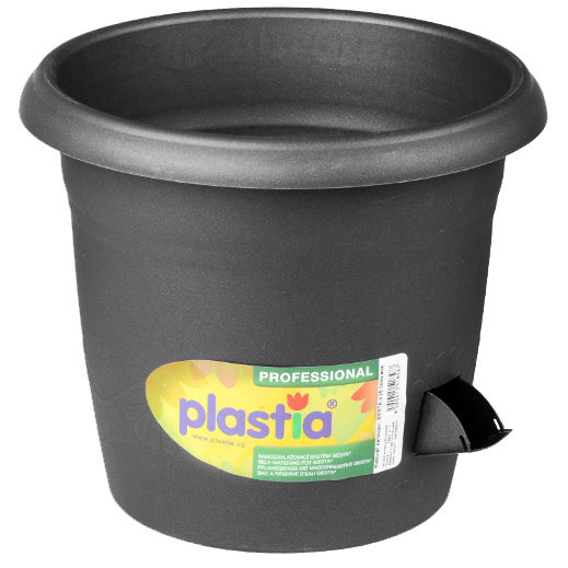 Květináče - Květináč samozavlažovací SIESTA 25cm antracit