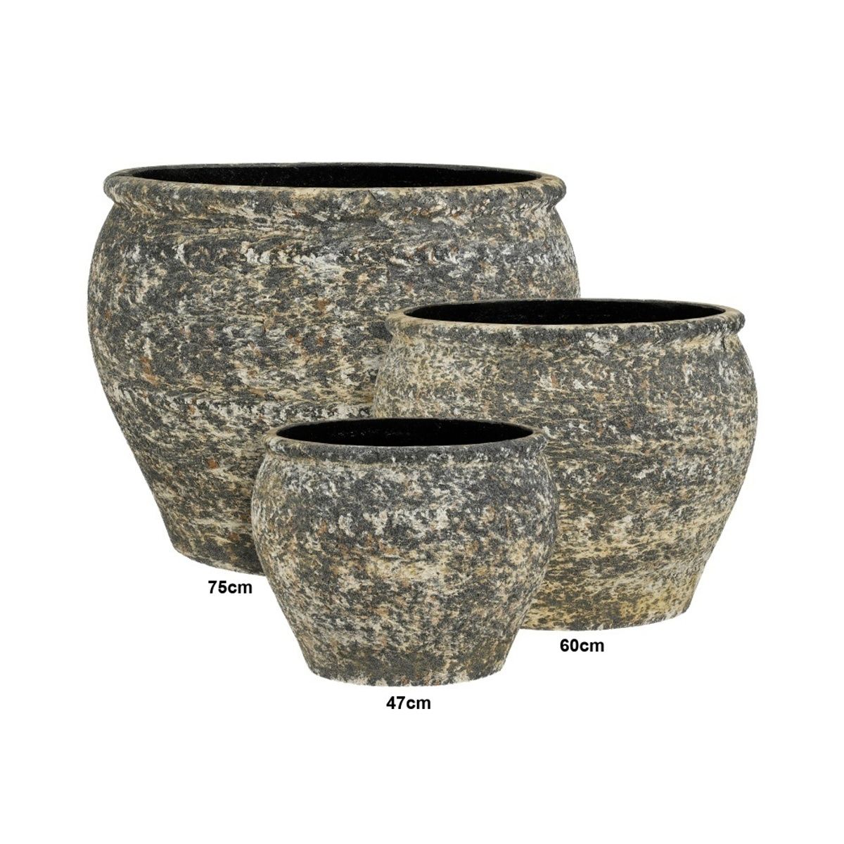 Kompozitní květináče - Květináč STILO s patinou fibrestone 47cm