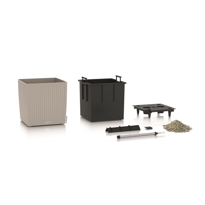 Květináč TREND CUBE Cottage komplet set pískový 30cm-0