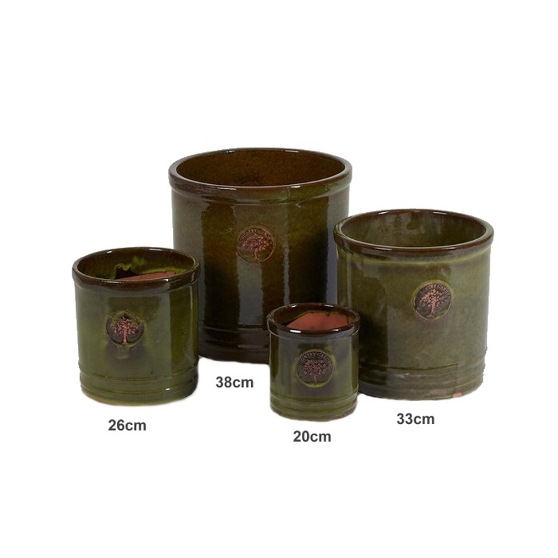 Keramické květináče - Květináč válcový keramický olivový 33cm