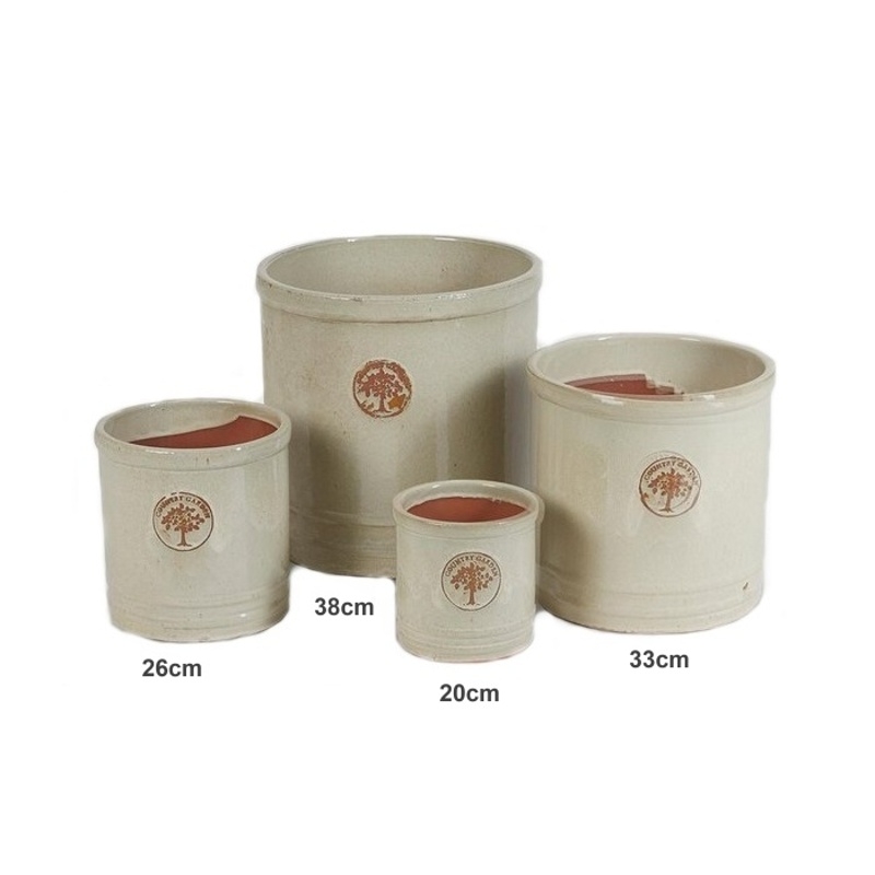 Keramické květináče - Květináč válcový keramický slonová kost 20cm