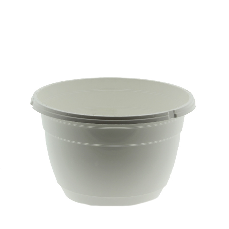 Květináče - Květináč závěsný plastový bílý 27cm bez háku