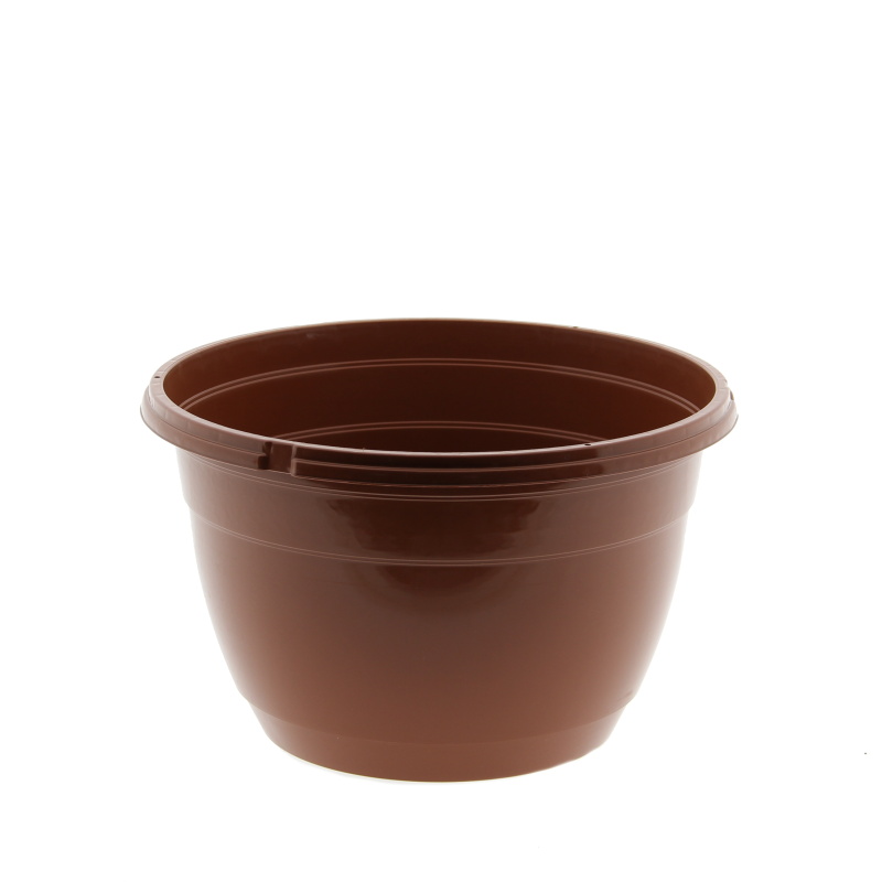 Květináče - Květináč závěsný plastový terakota 20cm bez háku