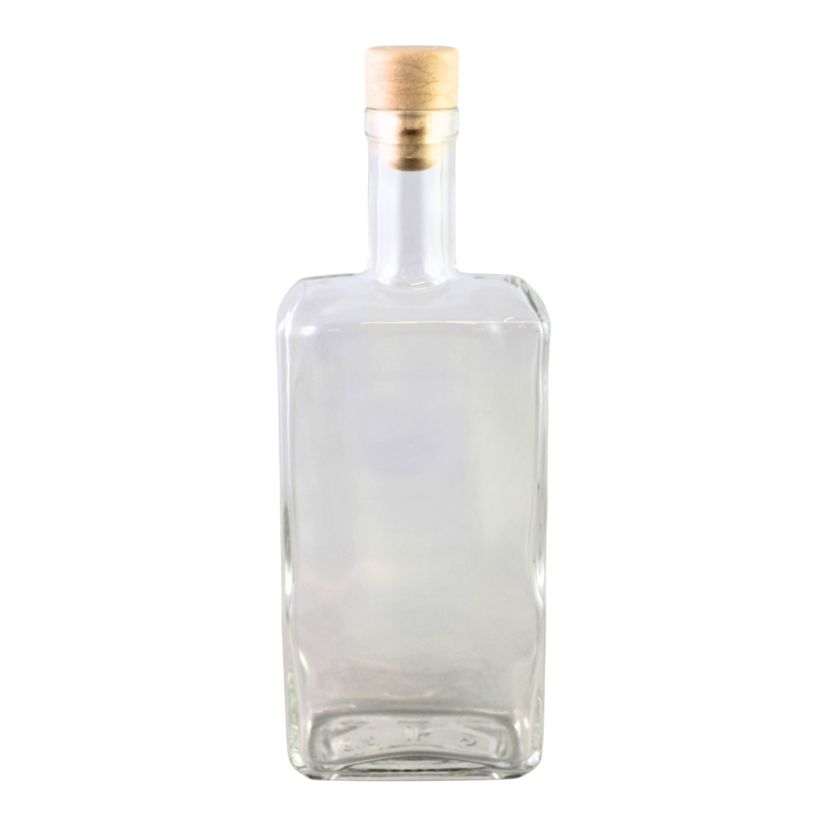 Zavařovací sklenice, lahve a příslušenství - Lahev skleněná hranatá s korkovou zátkou 500ml