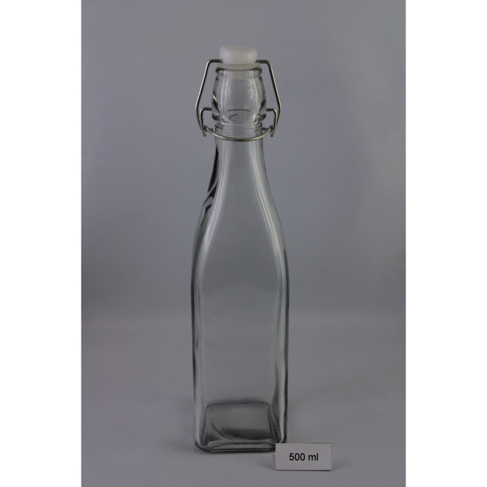 Zavařovací sklenice, lahve a příslušenství - Lahev skleněná s patentní zátkou 500ml