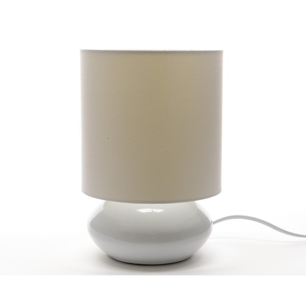 Lucerny a lampy - Lampa stolní kulatá porcelánová se stínítkem 15cm béžová