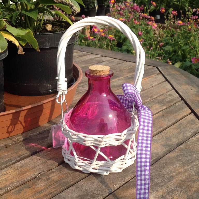 Krmítka, budky, domečky - Lapač vos v košíku fialové sklo průměr 11cm