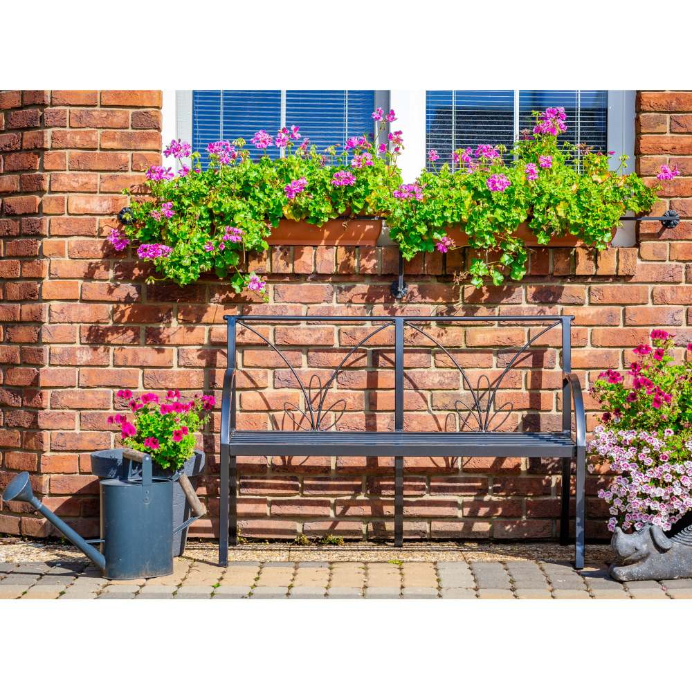 Lavice AURIGA s listy kovová černá 120/160cm-0