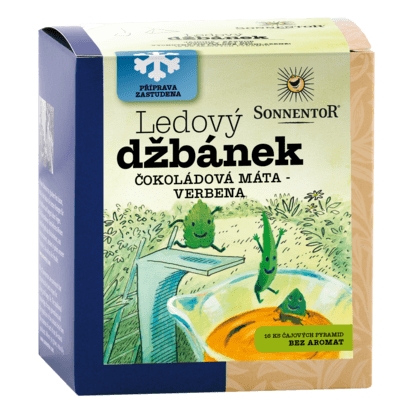 Nápoje - Ledový džbánek - máta a verbena, bylinný čaj BIO pyramida 16x2g