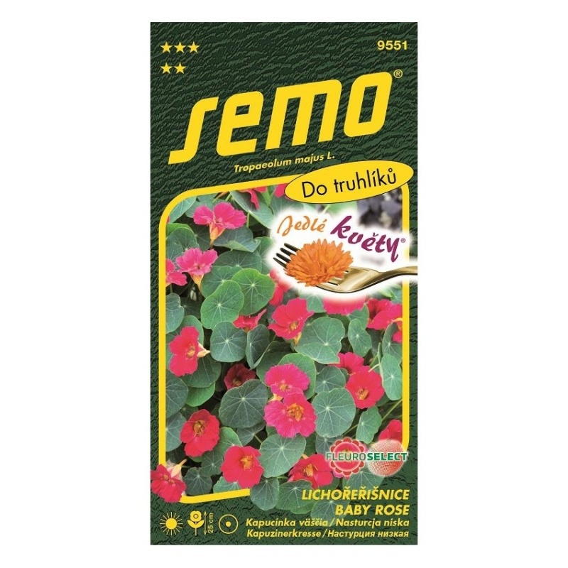 Osivo letniček - Lichořeřišnice Baby Rose JEDLÉ KVĚTY