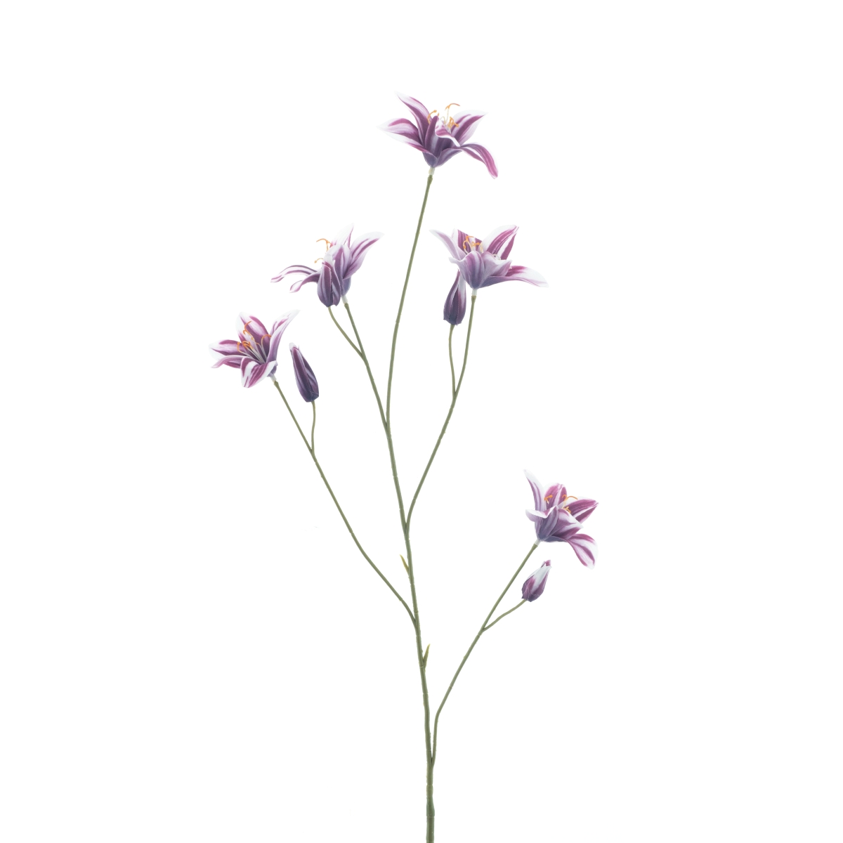 Letní umělé květiny - Lilie tygrovaná kvetoucí větev COLORADO umělá bílo-burgundská 105cm