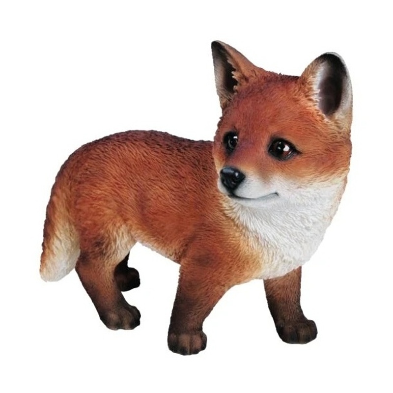 Venkovní zvířátka - Liška mládě stojící polyresinová 28cm