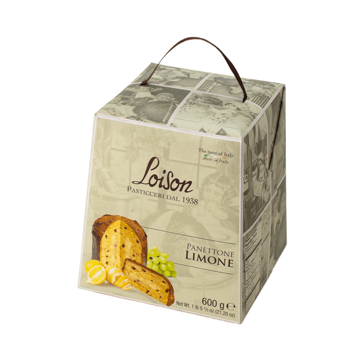 Sladké pochoutky - Loison Panettone LIMONI s rozinkami, kandovaným citrónen a citronovvým krémem 600g