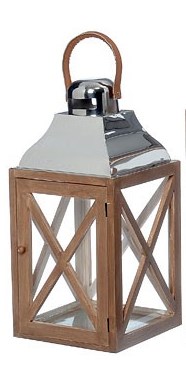 Lucerny a lampy - Lucerna hranatá CALAU dřevo/kov