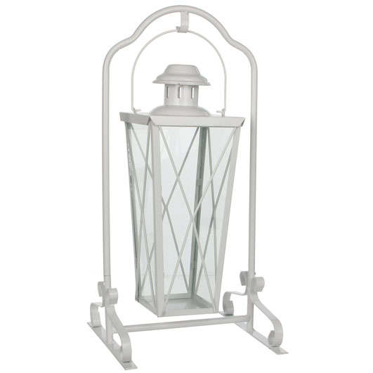 Lucerny a lampy - Lucerna LILLE ve stojanu 28x17xh58cm kov bílá