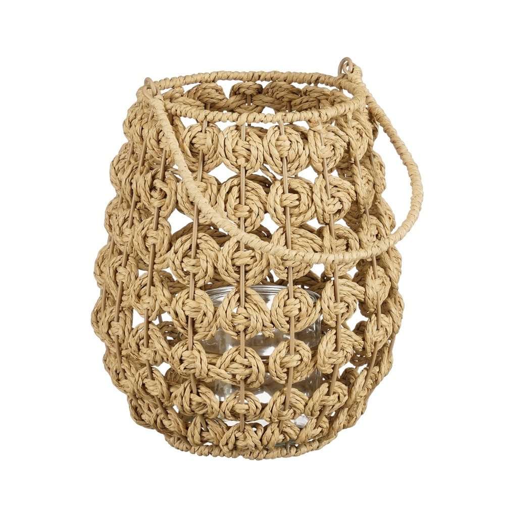 Lucerny a lampy - Lucerna/Svícen YODI s 1 uchem s sklem přírodní 25cm