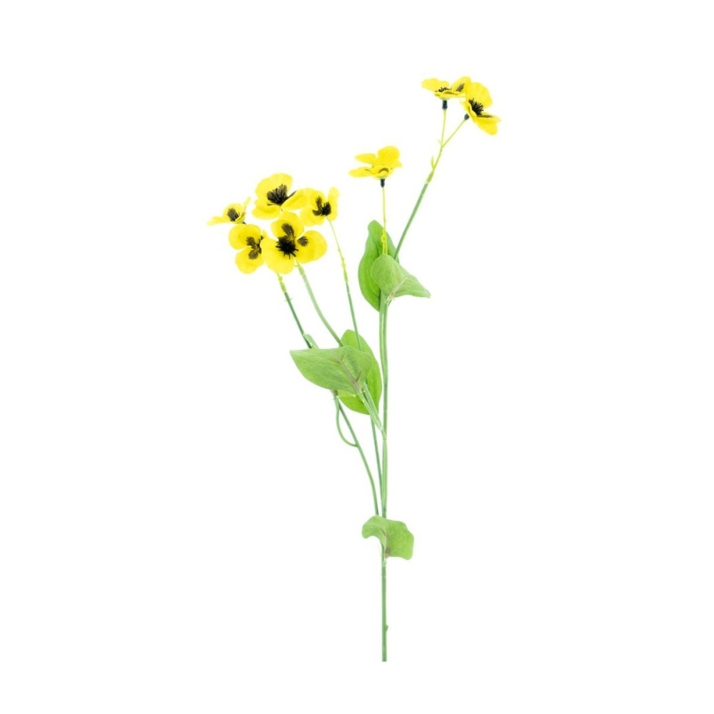 Jarní umělé květiny - Maceška mini řezaná umělá žlutá 61cm