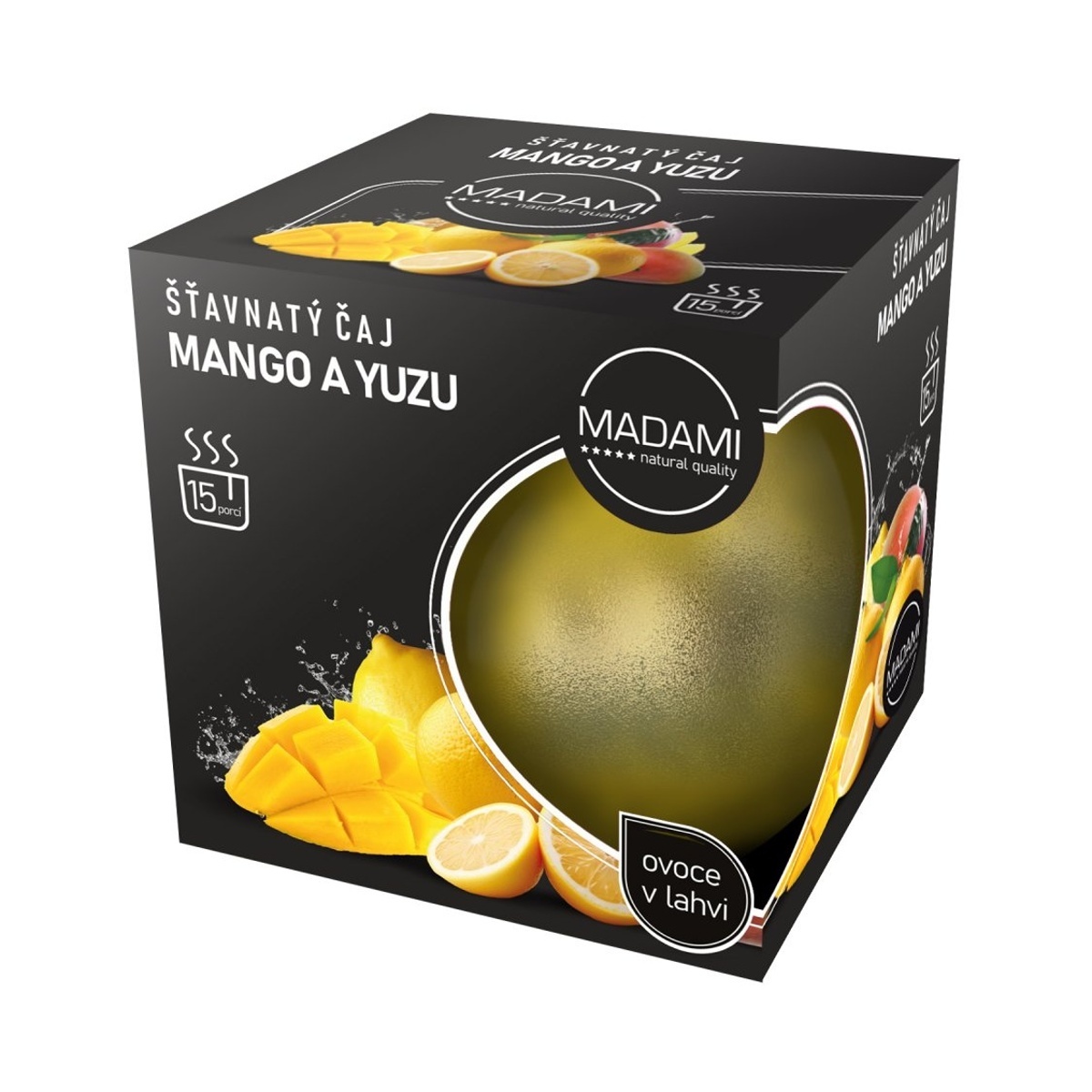 Nápoje - Madami Šťavnatý čaj mango a yuzu 520ml